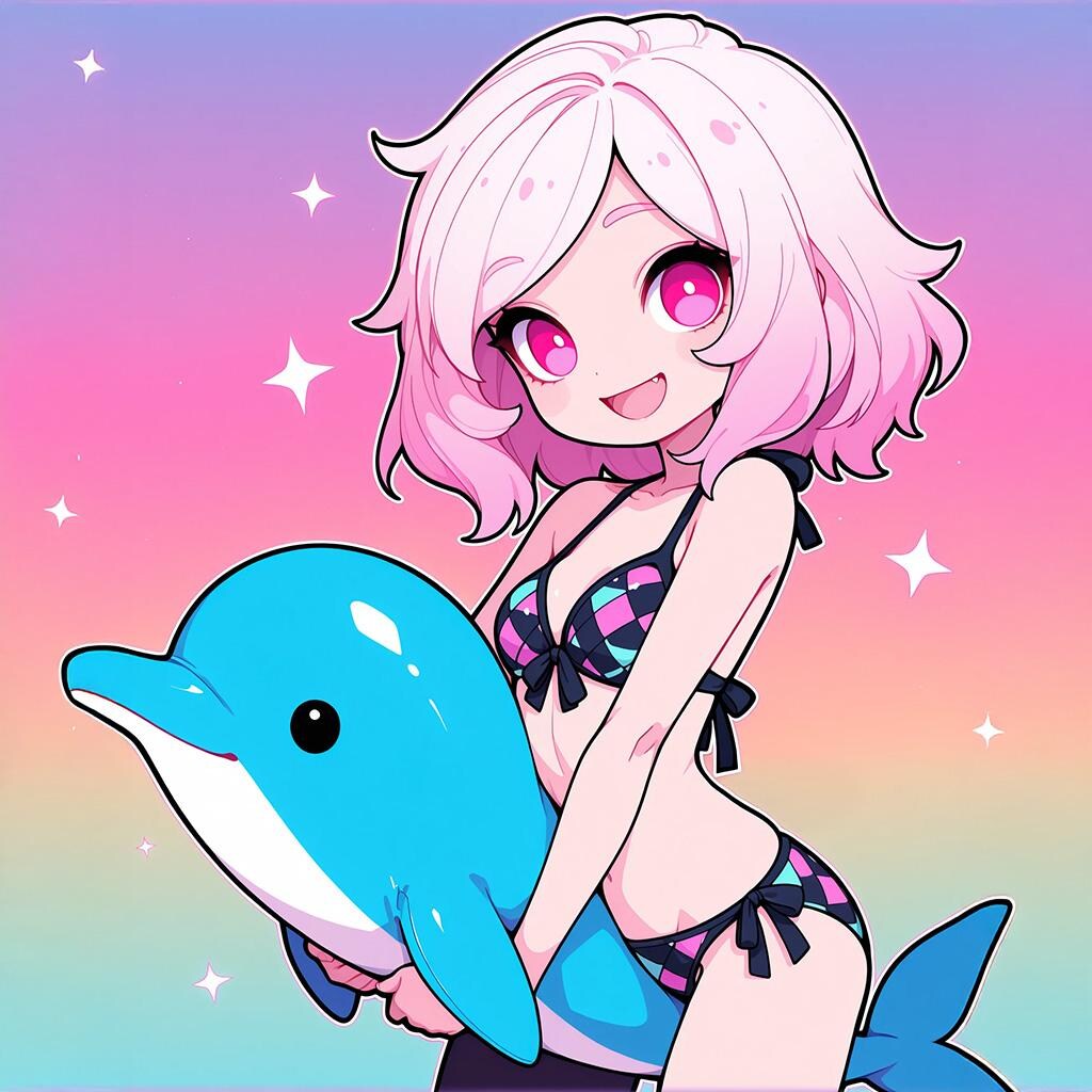 イルカ🐬に乗った少女