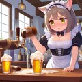 猫耳メイドちゃん注ぎすぎ(DALL·E 3) 3枚目