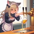 猫耳メイドちゃん注ぎすぎ(DALL·E 3) 2枚目