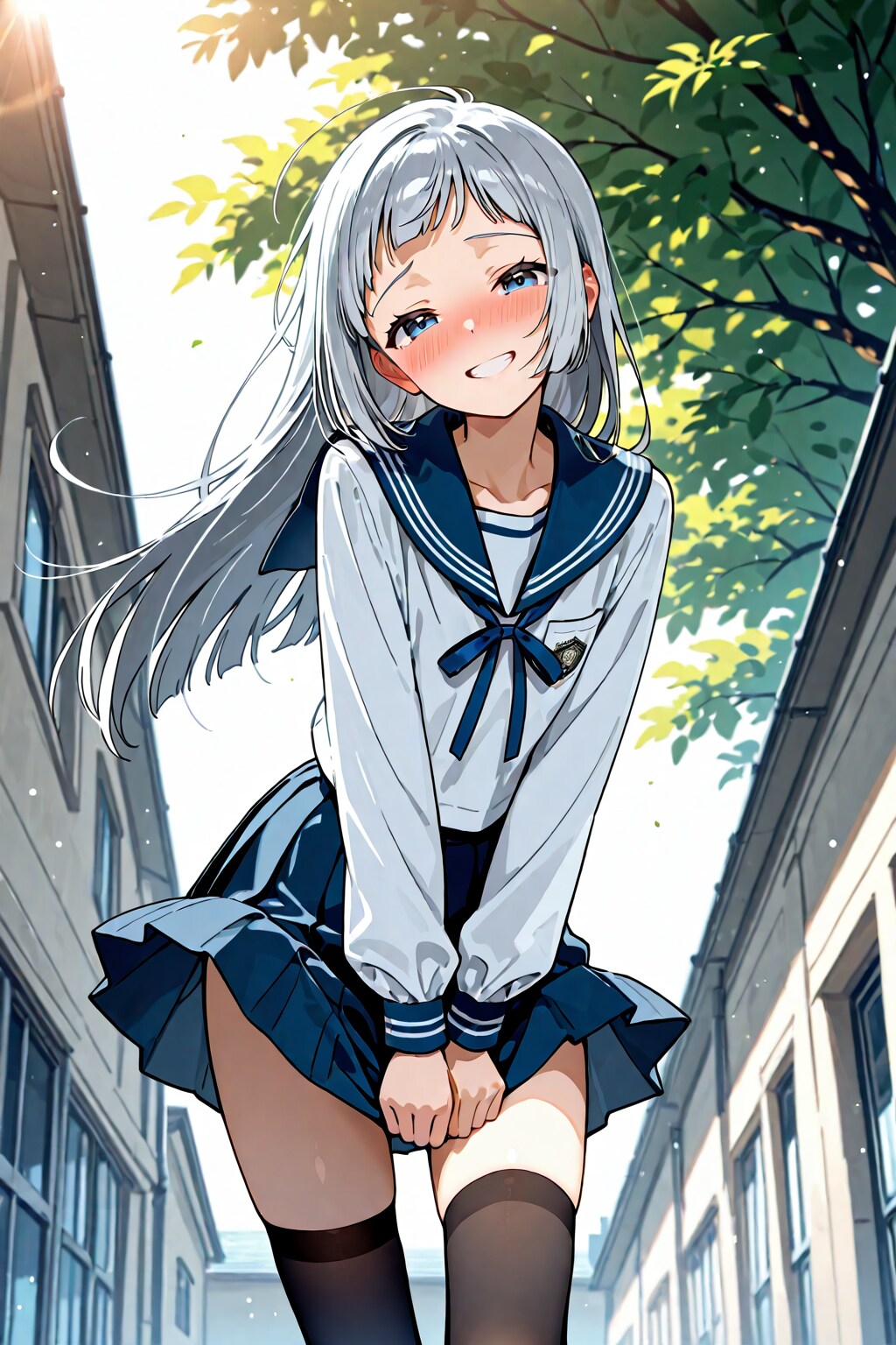 中庭のガールズトーク #スカート死守
