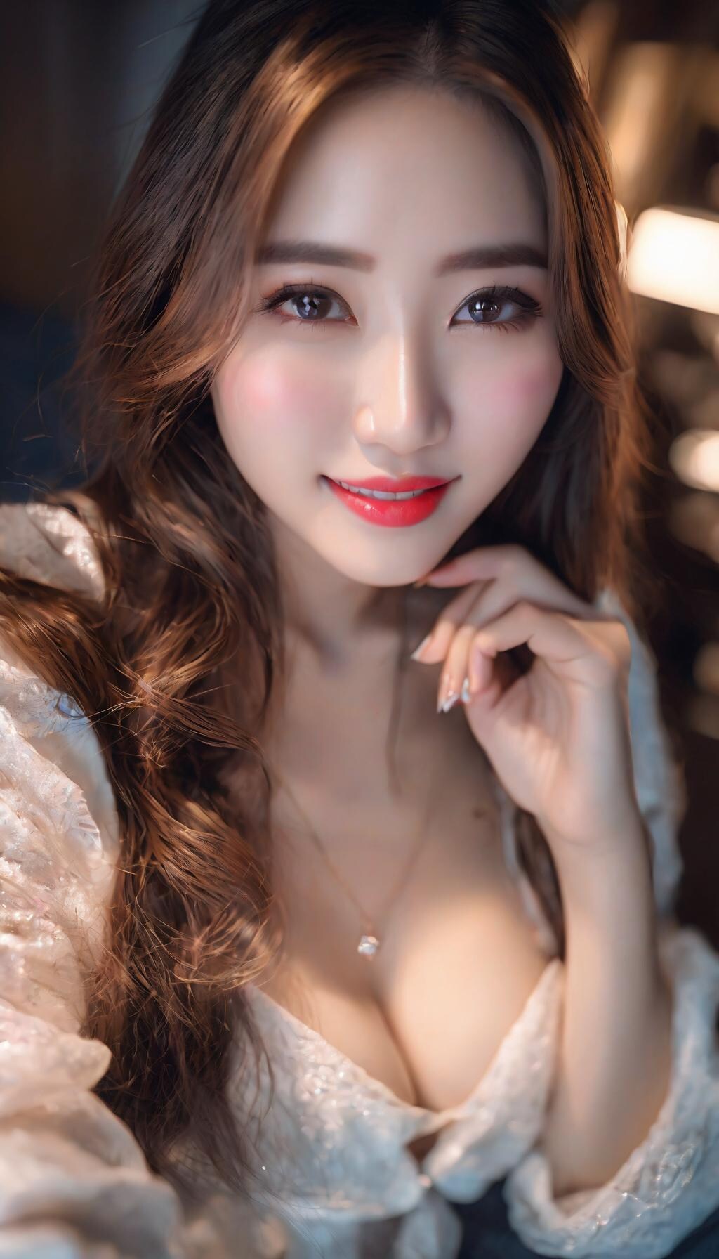 ホテルの部屋で