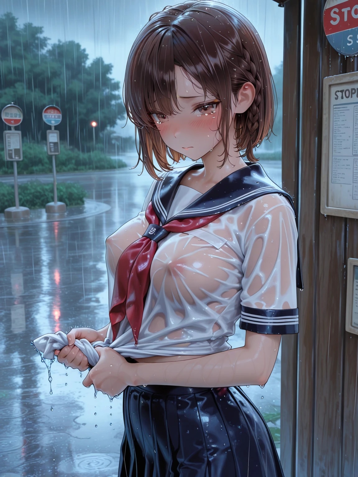 今日ノーブラなのに…