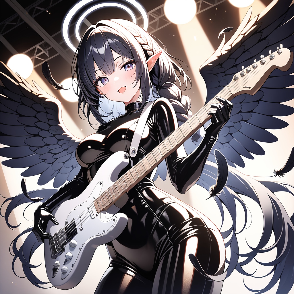 ラバースーツバンド堕天使娘
