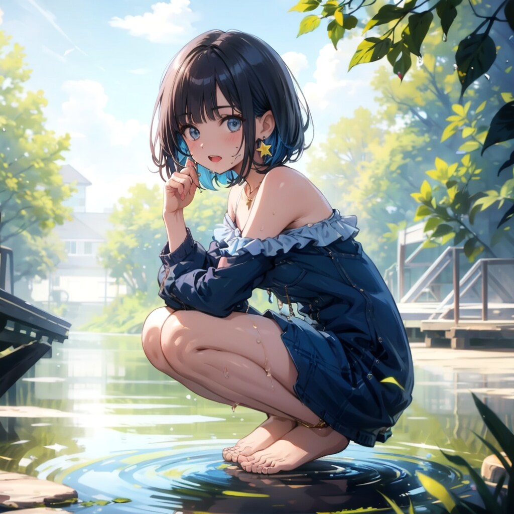 川に涼みに来ました