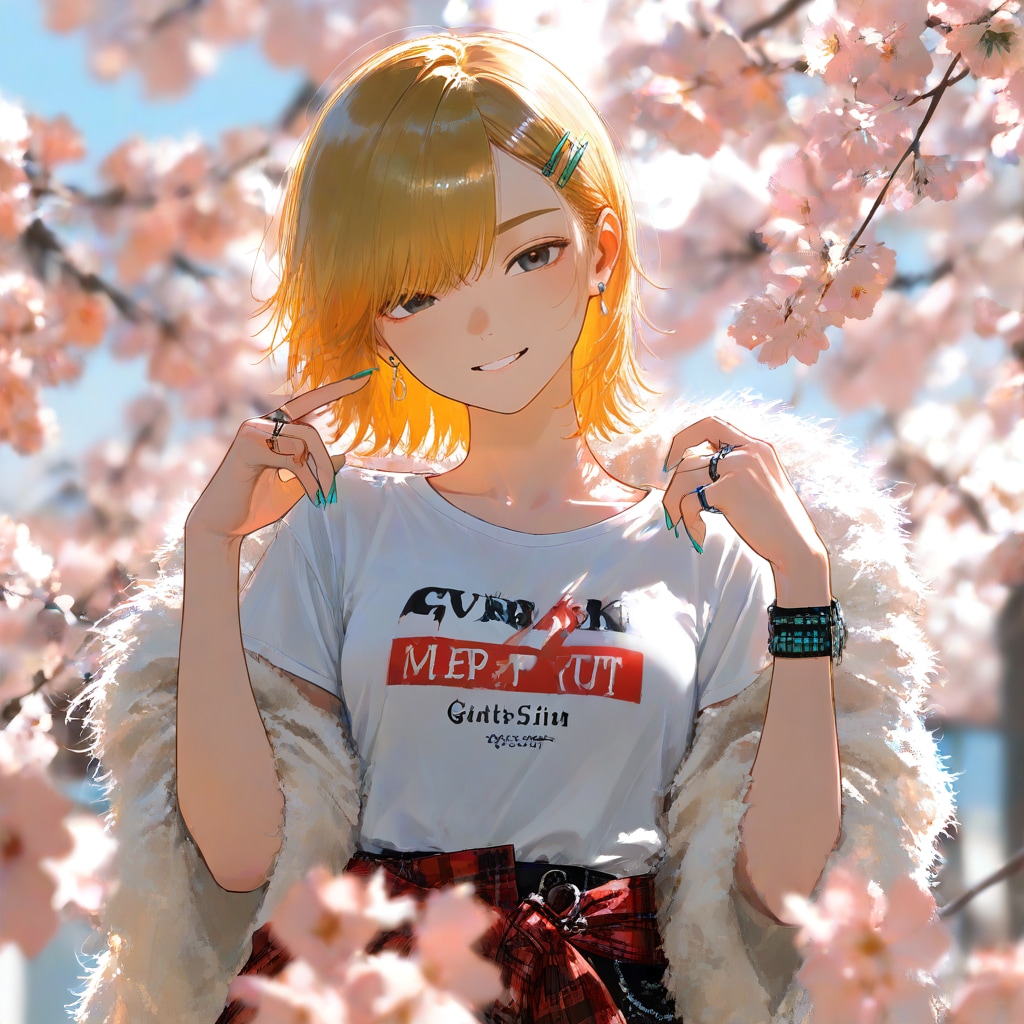 河津桜を愉しむカート・コバーン好きの女