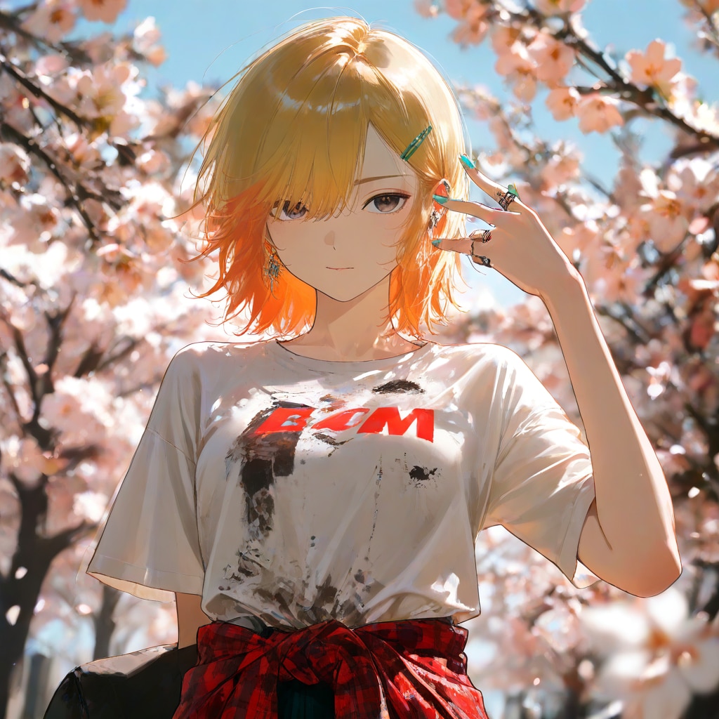 河津桜を愉しむカート・コバーン好きの女