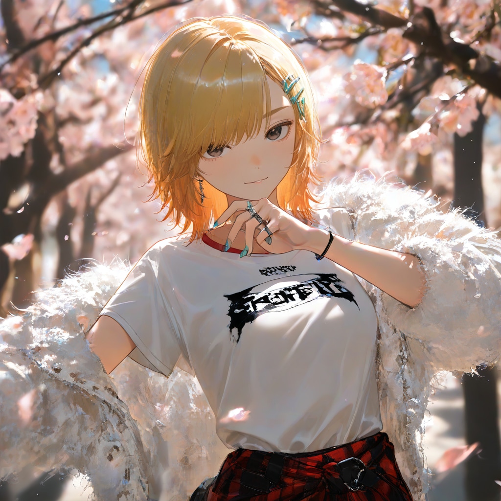 河津桜を愉しむカート・コバーン好きの女