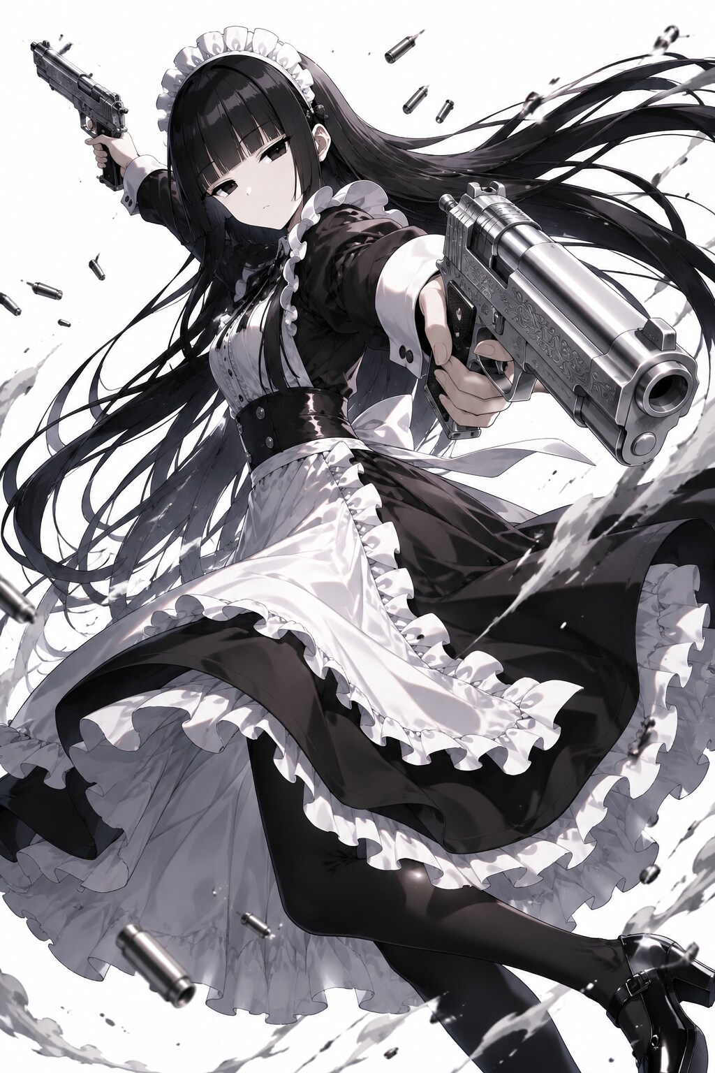二丁拳銃メイド | の人気AIイラスト・グラビア