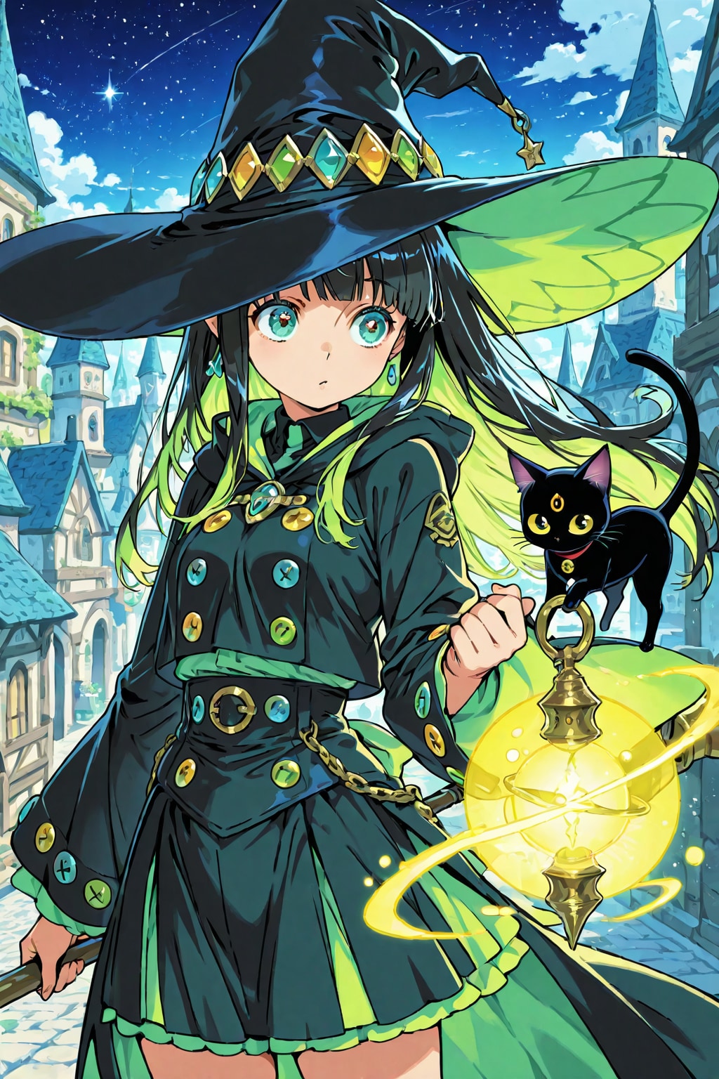 魔女と黒猫 | の人気AIイラスト・グラビア