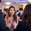 パーティー会場で 6枚目