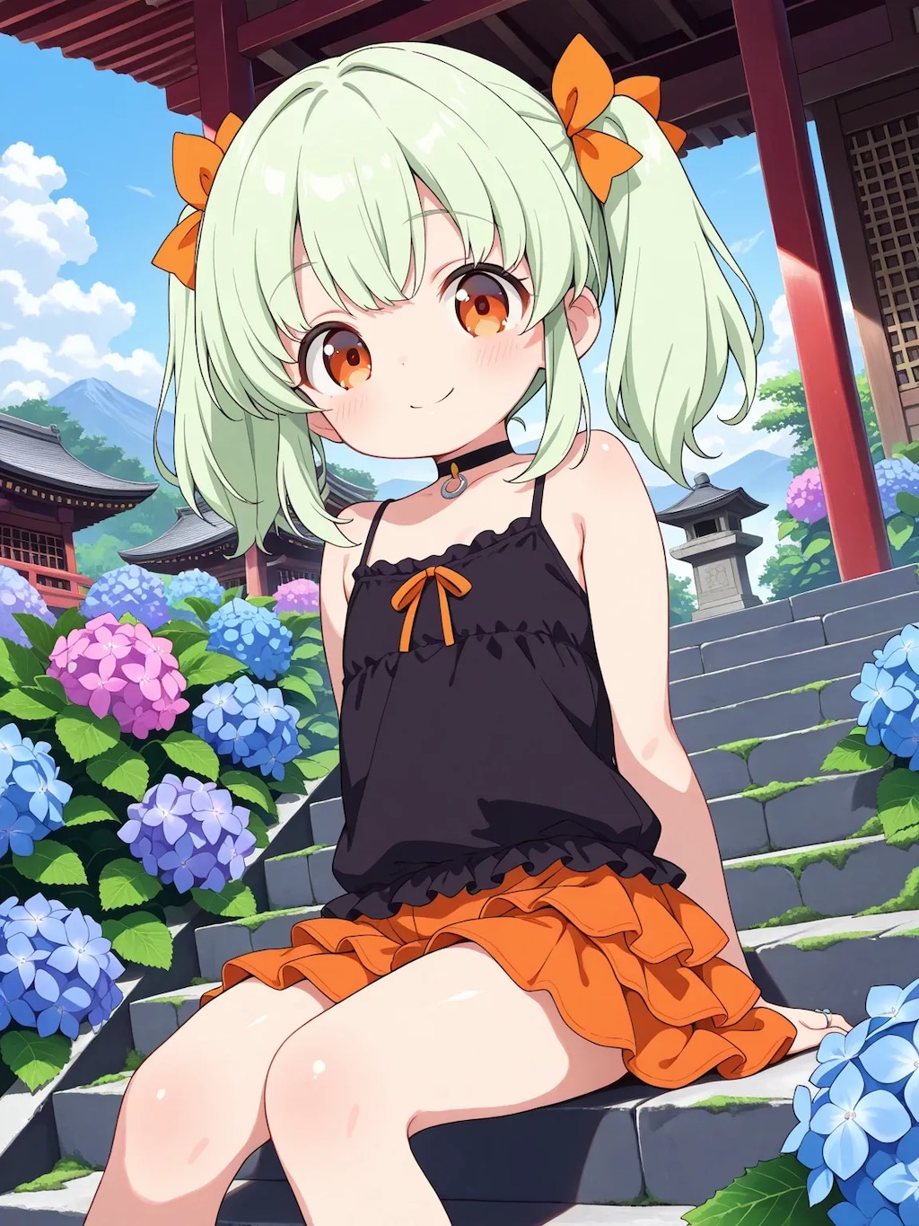 りおちゃんと紫陽花寺
