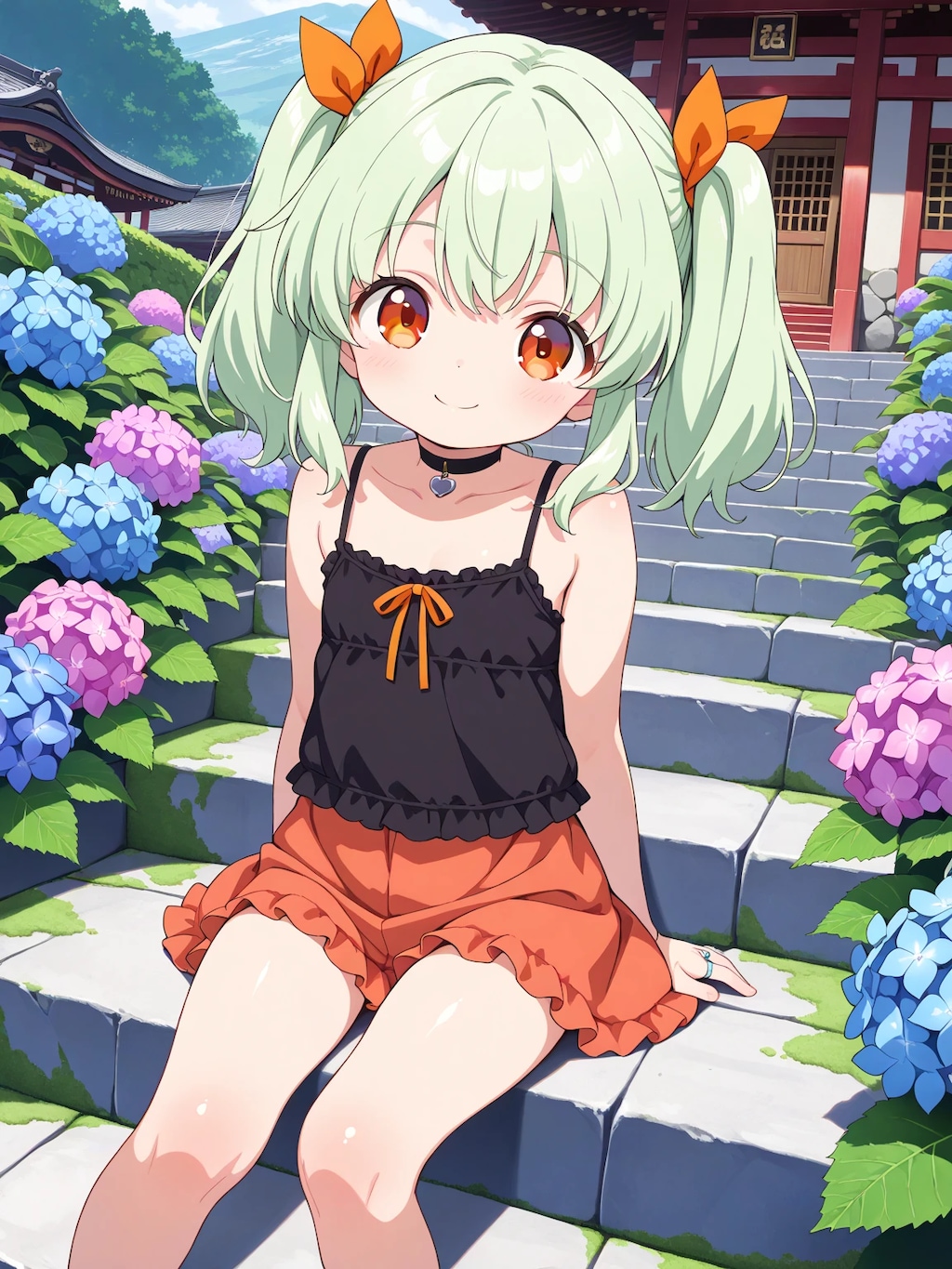 りおちゃんと紫陽花寺