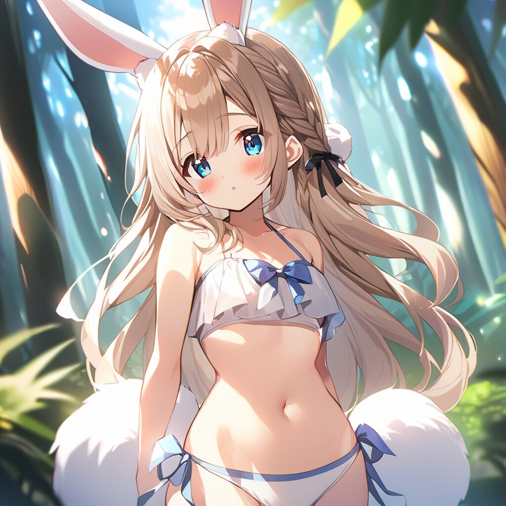 森のうさ耳braid白水着2