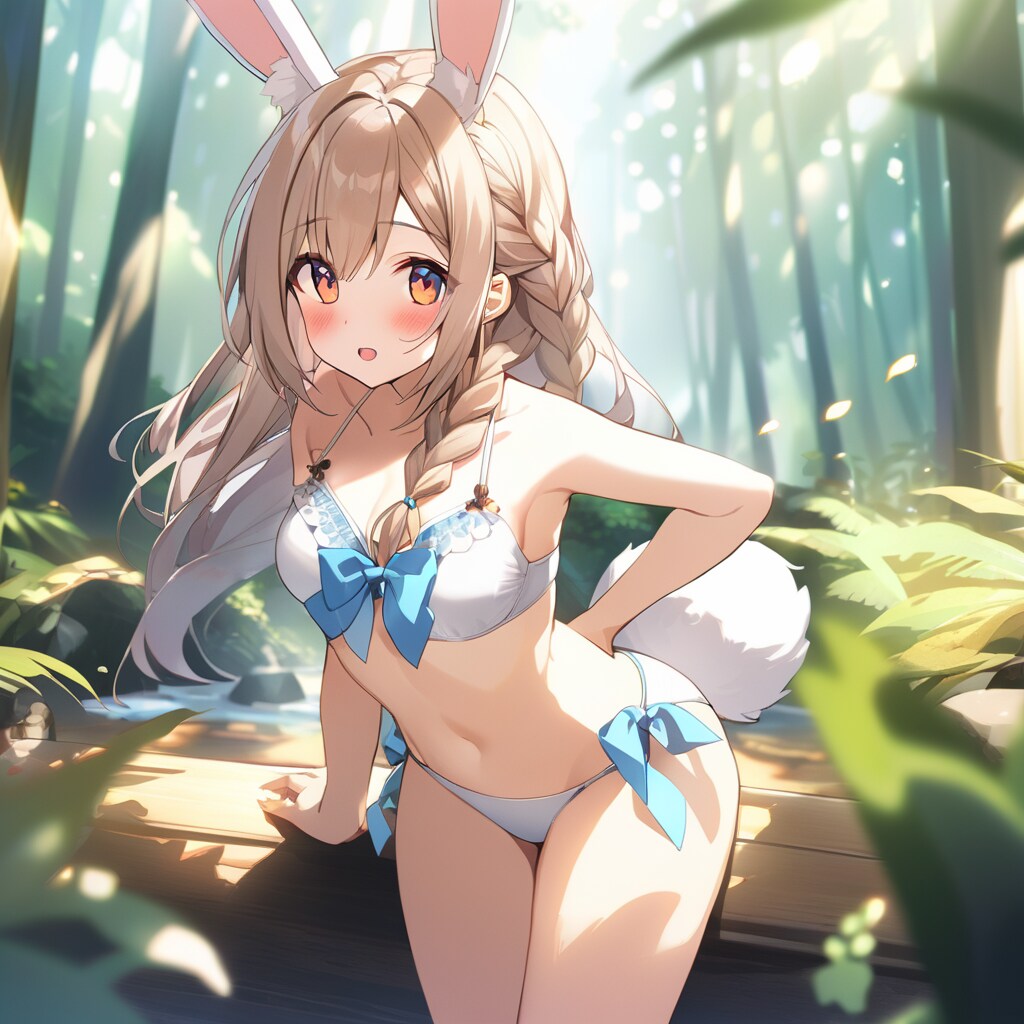 森のうさ耳braid白水着2