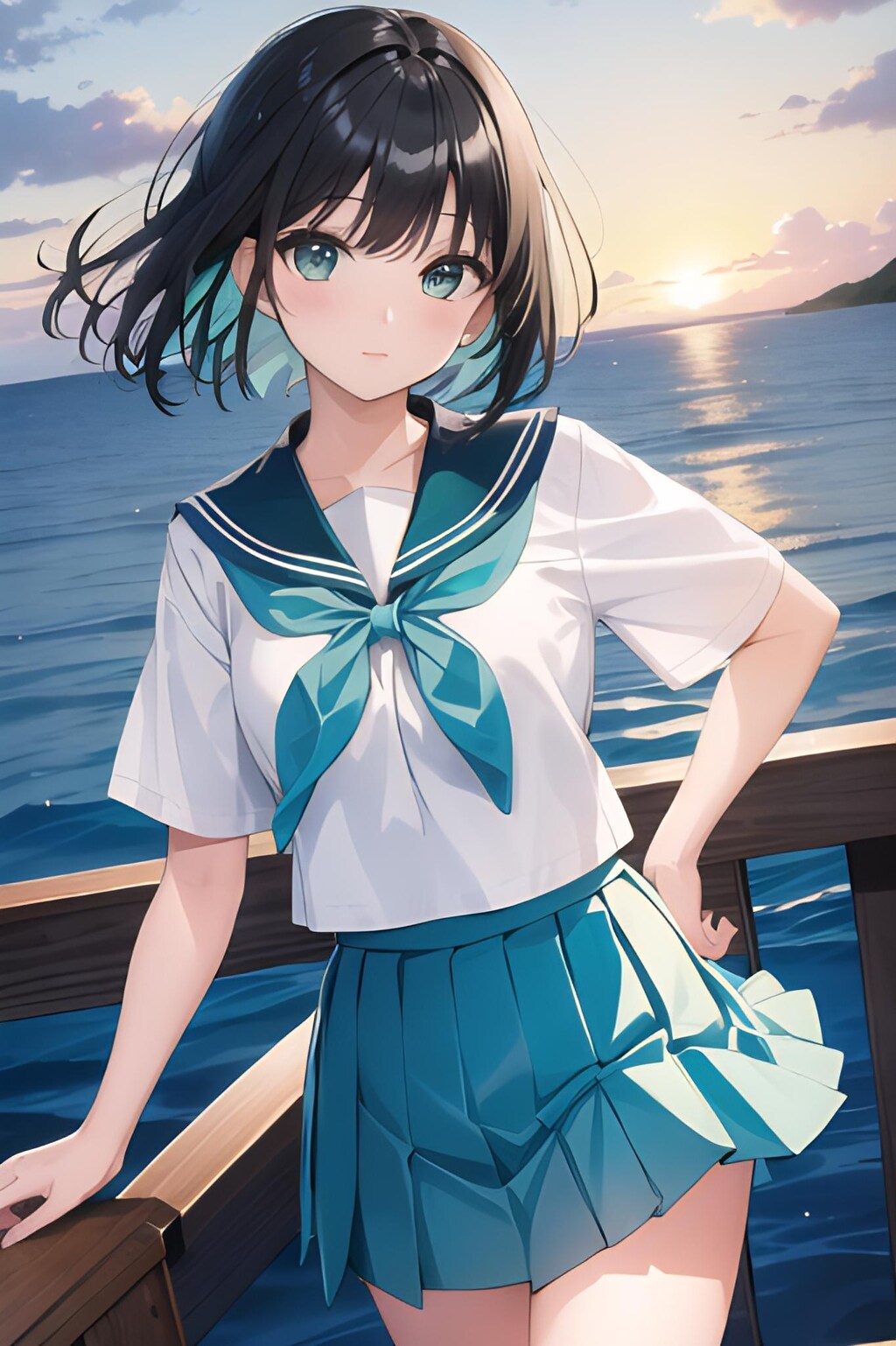 朝焼けを艦と共に