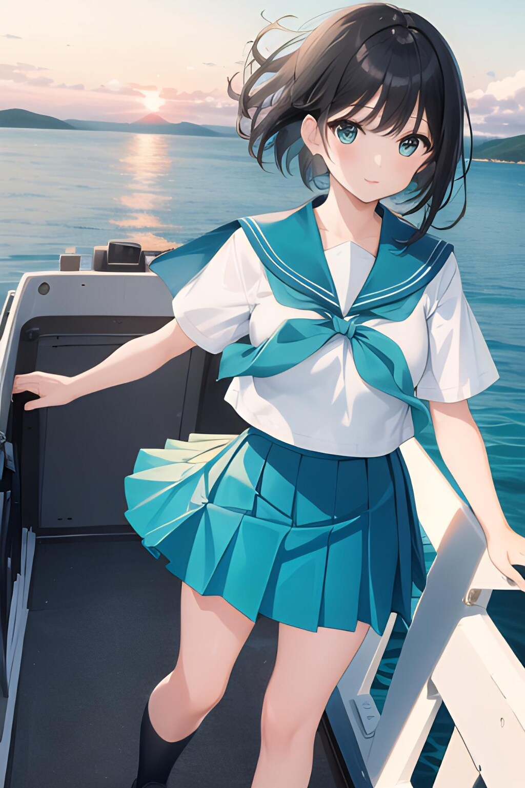 朝焼けを艦と共に