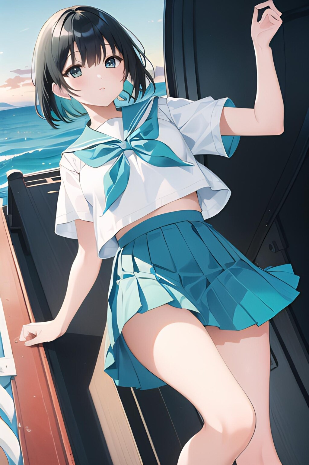朝焼けを艦と共に
