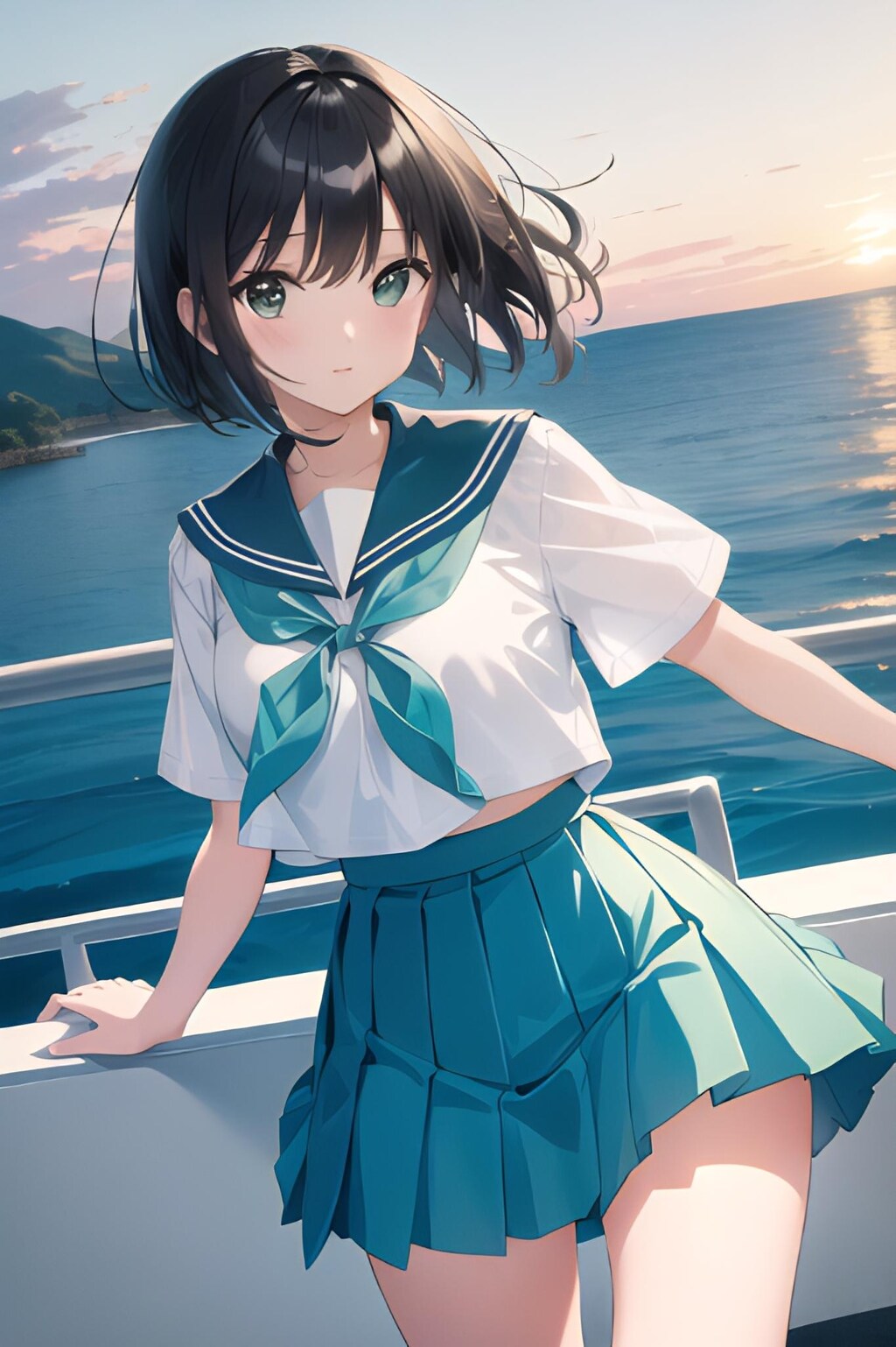 朝焼けを艦と共に