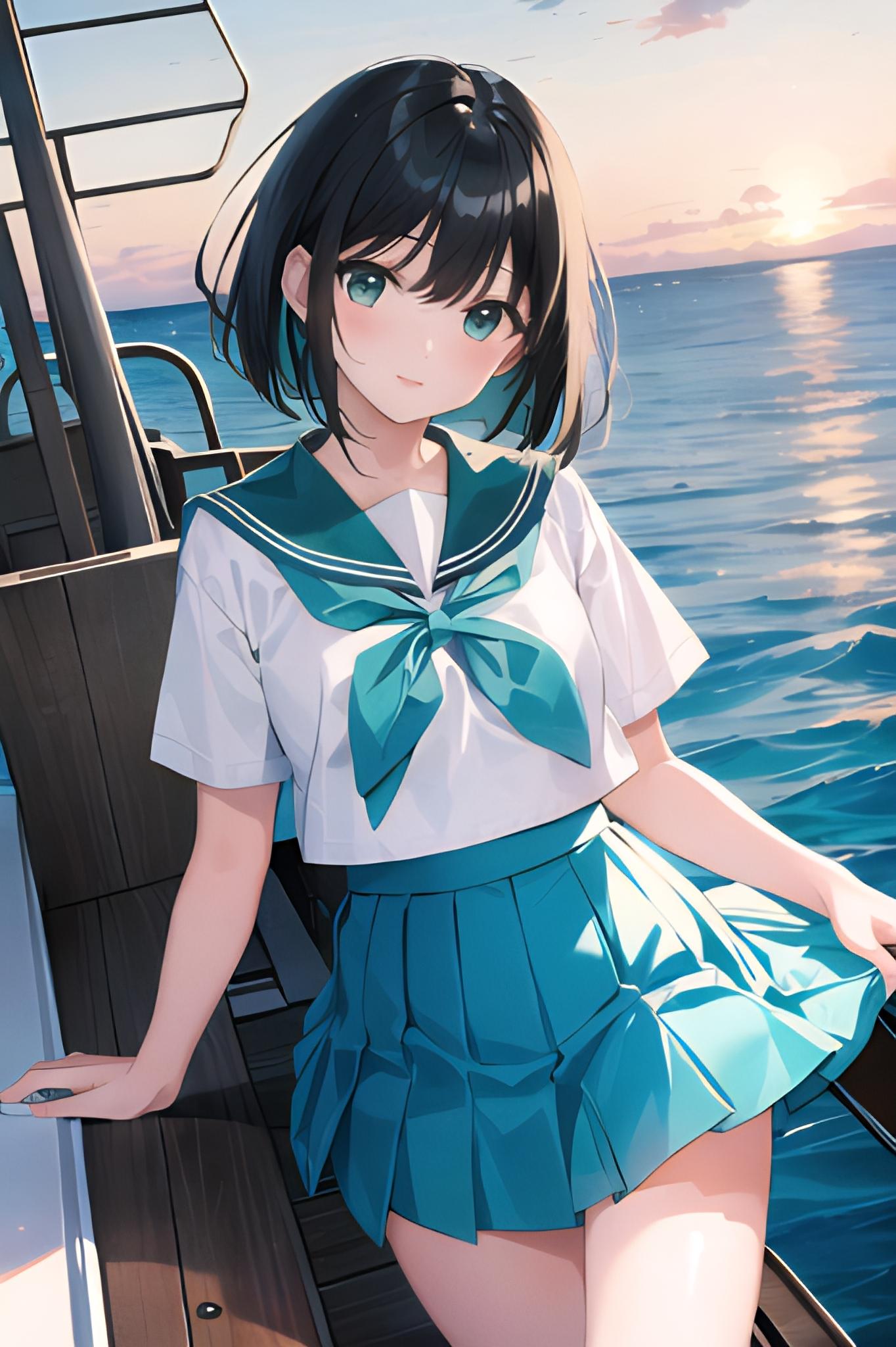 朝焼けを艦と共に