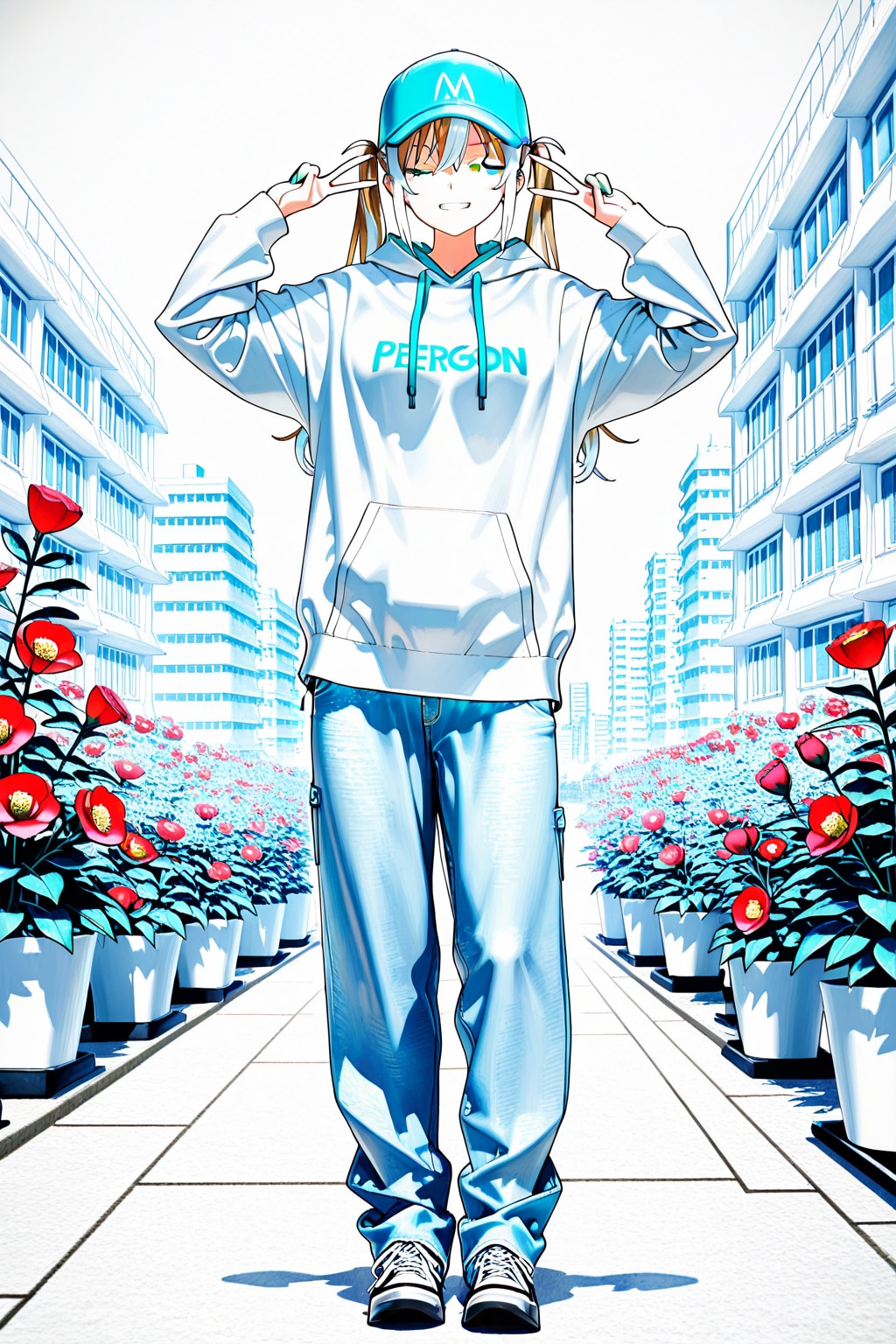 パーカー女の子