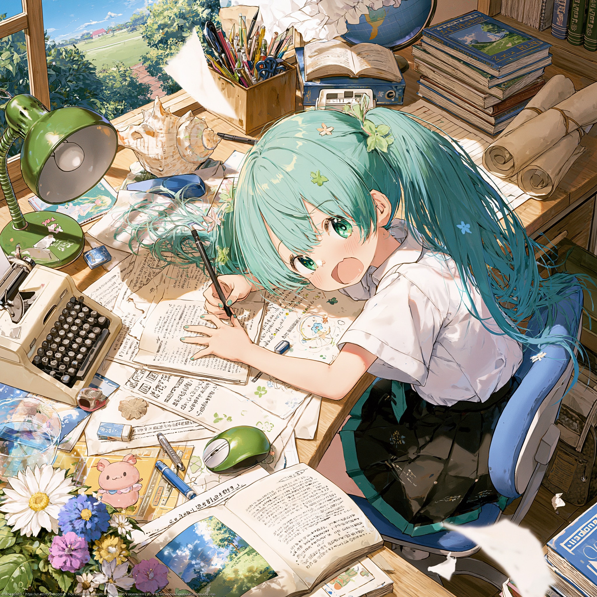 夏休みの宿題（追い込み） | の人気AIイラスト・グラビア