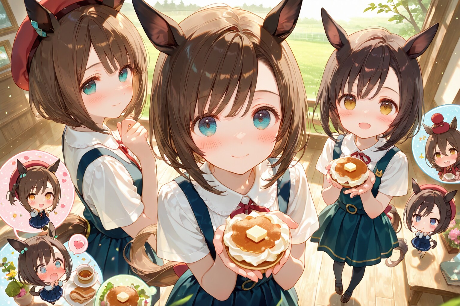「ちくわ君の分-！」(3回目、今度はパンケーキをくれました。 | の人気AIイラスト・グラビア