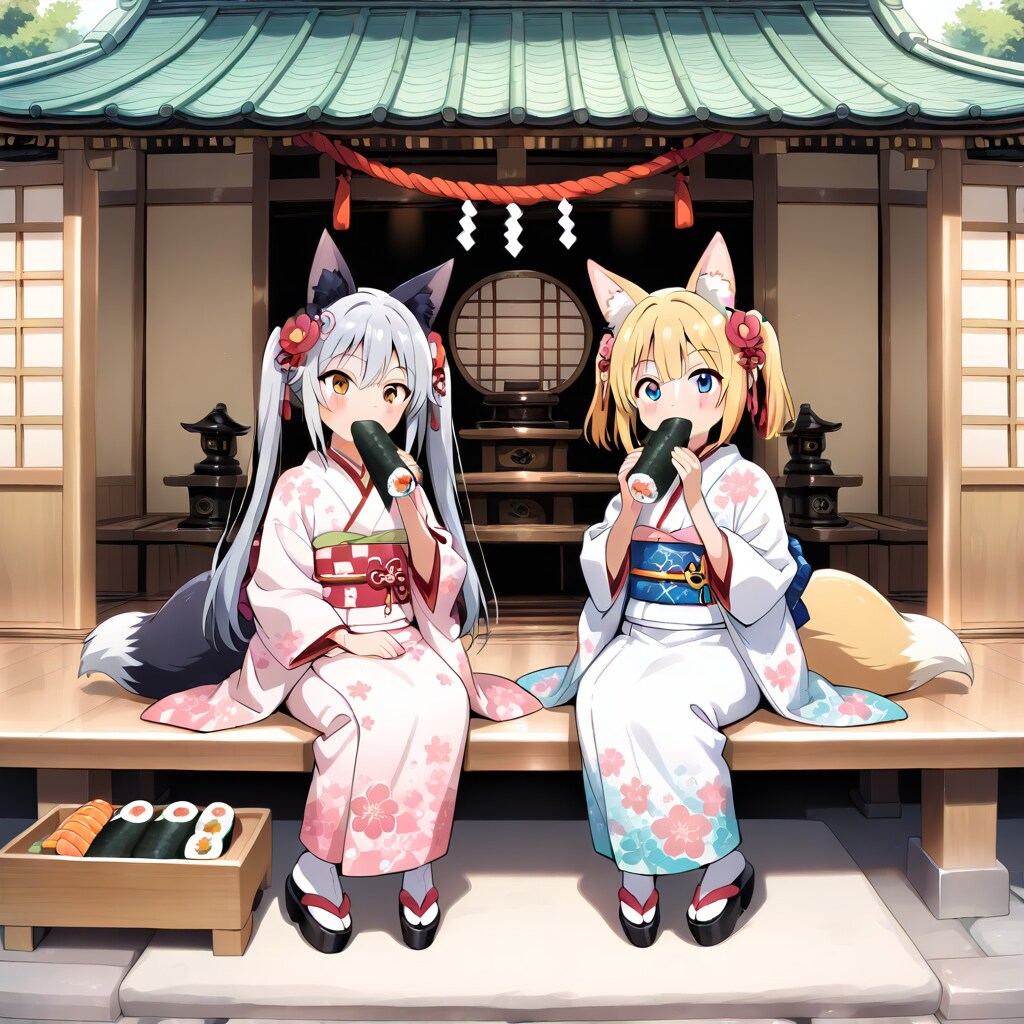 恵方巻＋フィギュアジオラマ風ではあるものの