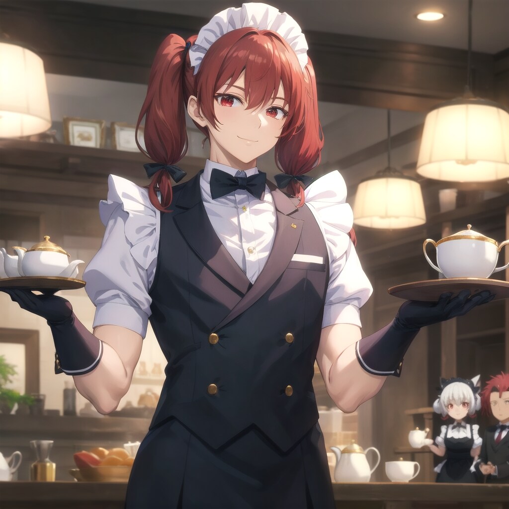 情熱の執事、紅き忠誠 | の人気AIイラスト・グラビア