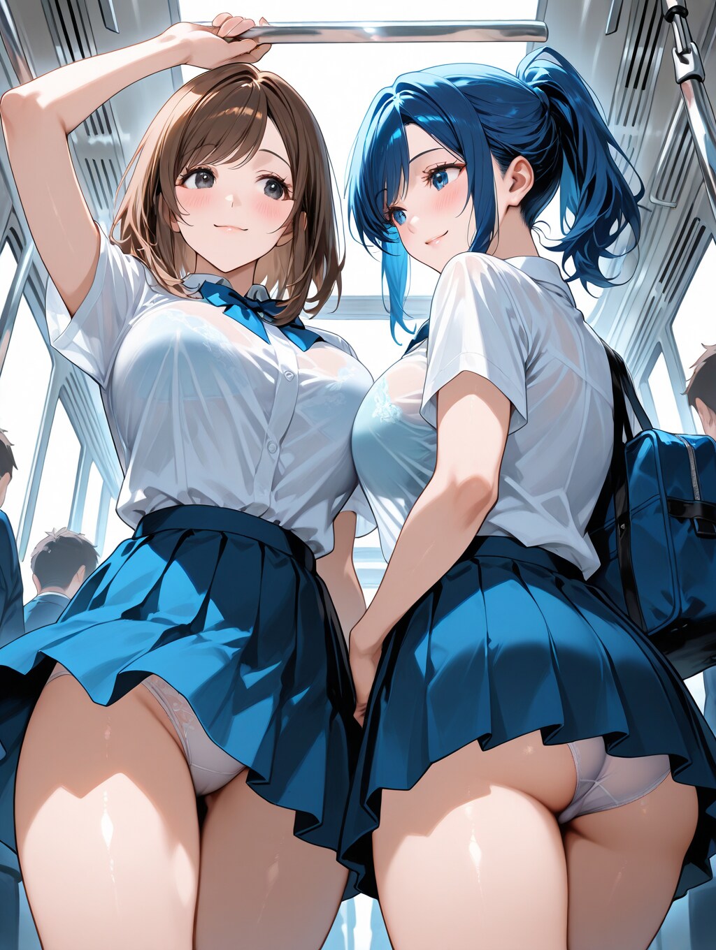 隙が多すぎる女子高生の通学風景