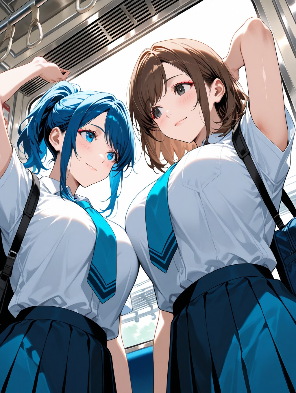 隙が多すぎる女子高生の通学風景