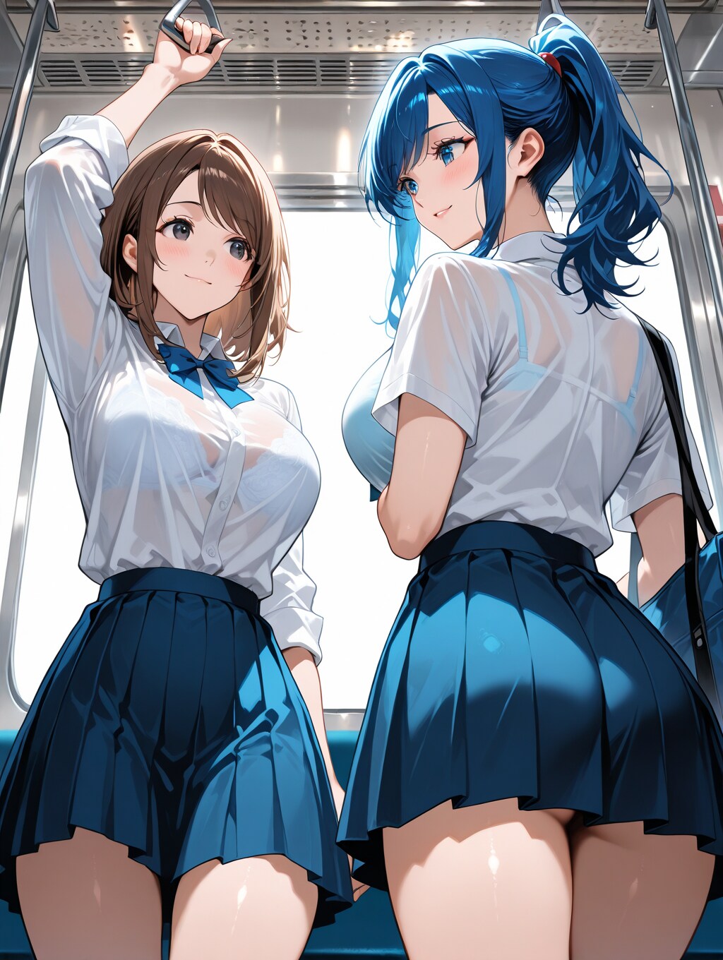 隙が多すぎる女子高生の通学風景