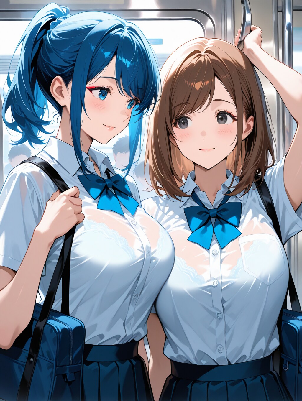 隙が多すぎる女子高生の通学風景