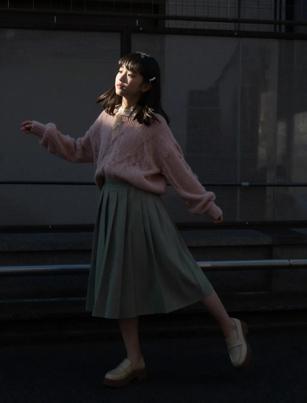 【春色コーデ】ピンクのニット