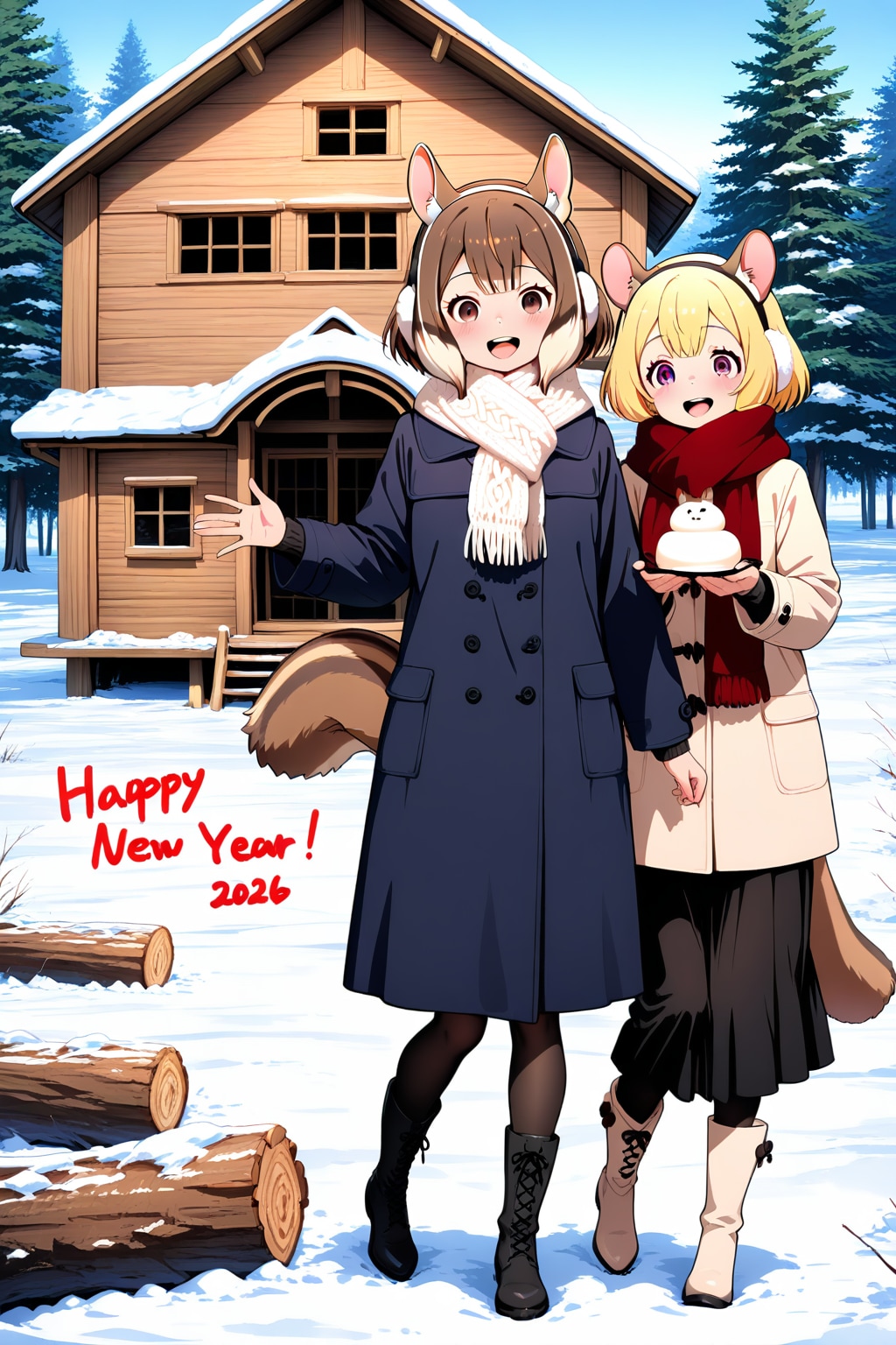 シルちゃんたちのお正月便り《おいでよ どうぶつの娘》