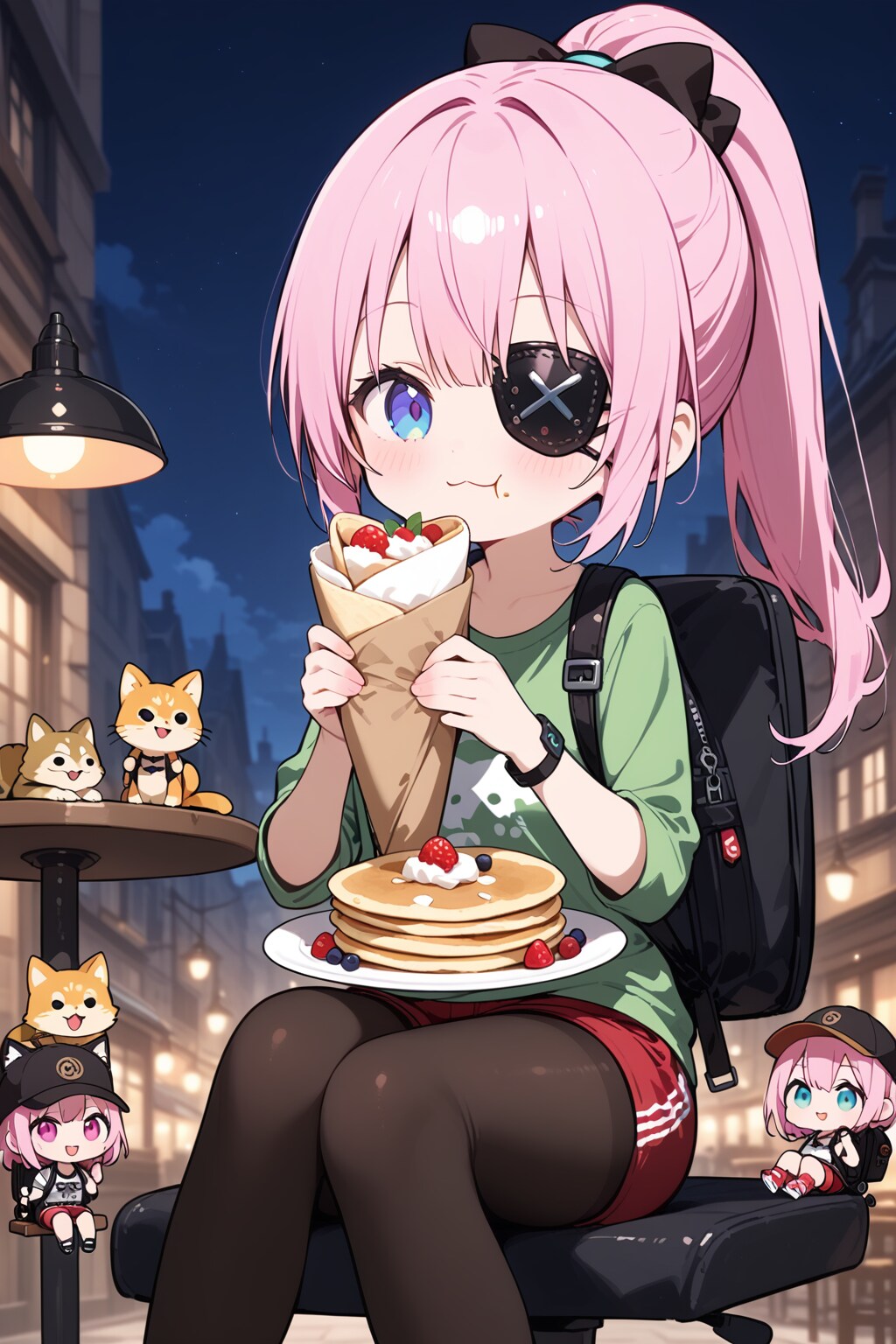 ポニテのピンク髪ちゃん