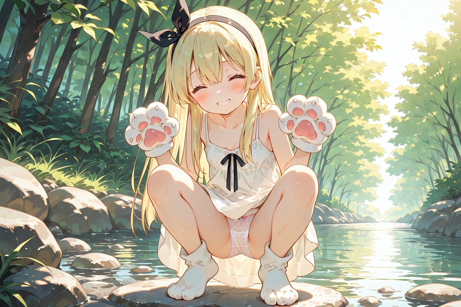【BONSAI】木漏れ日の中で、にゃんポーズ