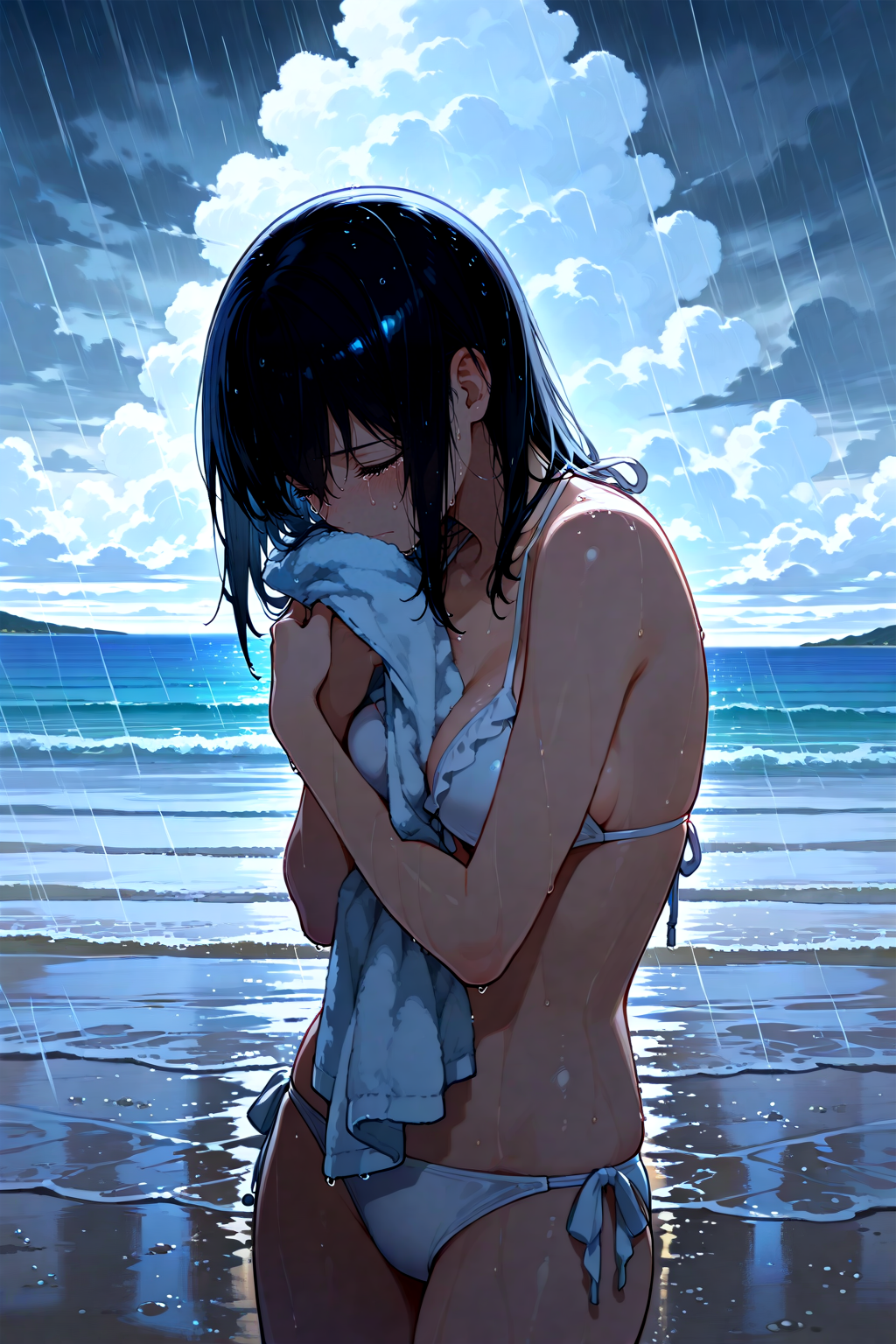 ひとり泣き濡れる