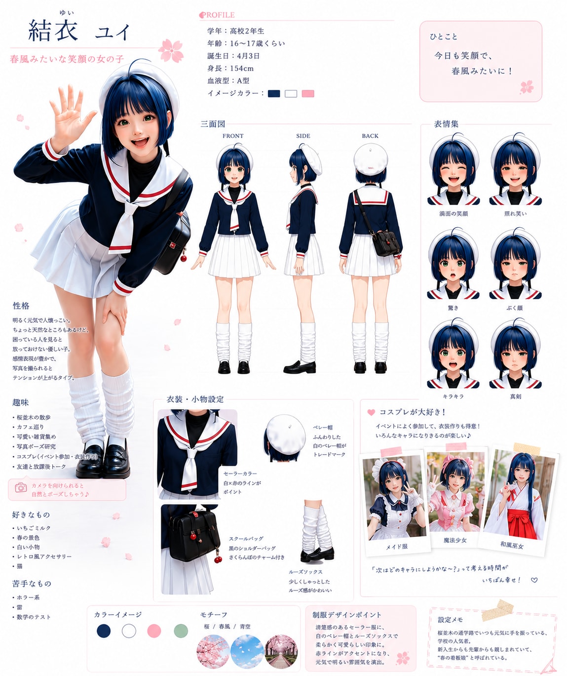 うちの子結衣のキャラシート