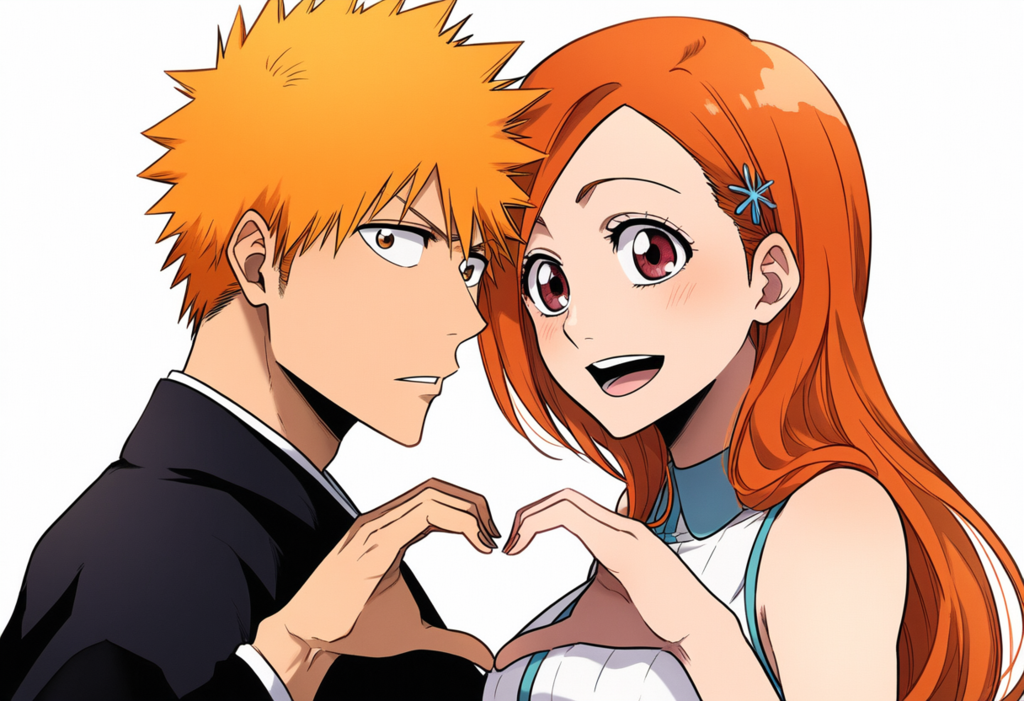 BLEACH　黒崎一護　井上織姫　二人でハート