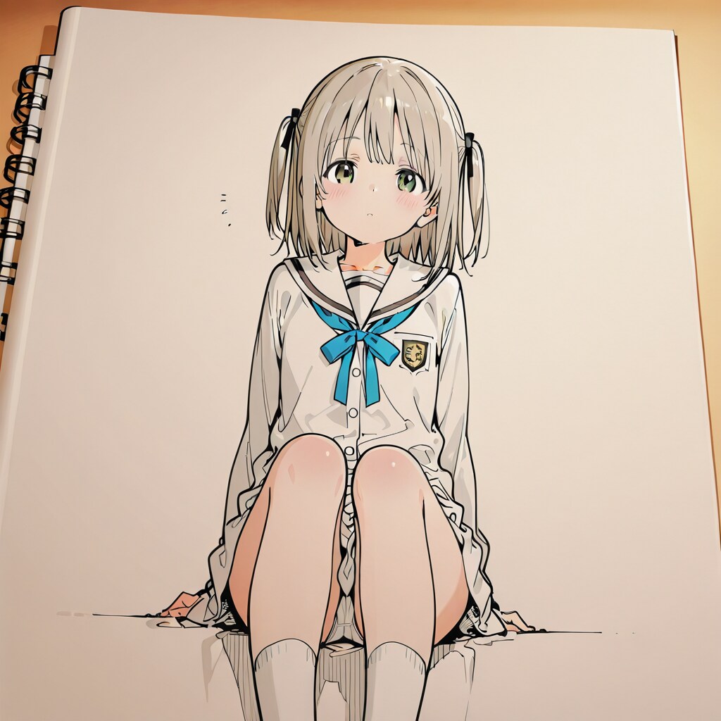 下書きの女の子