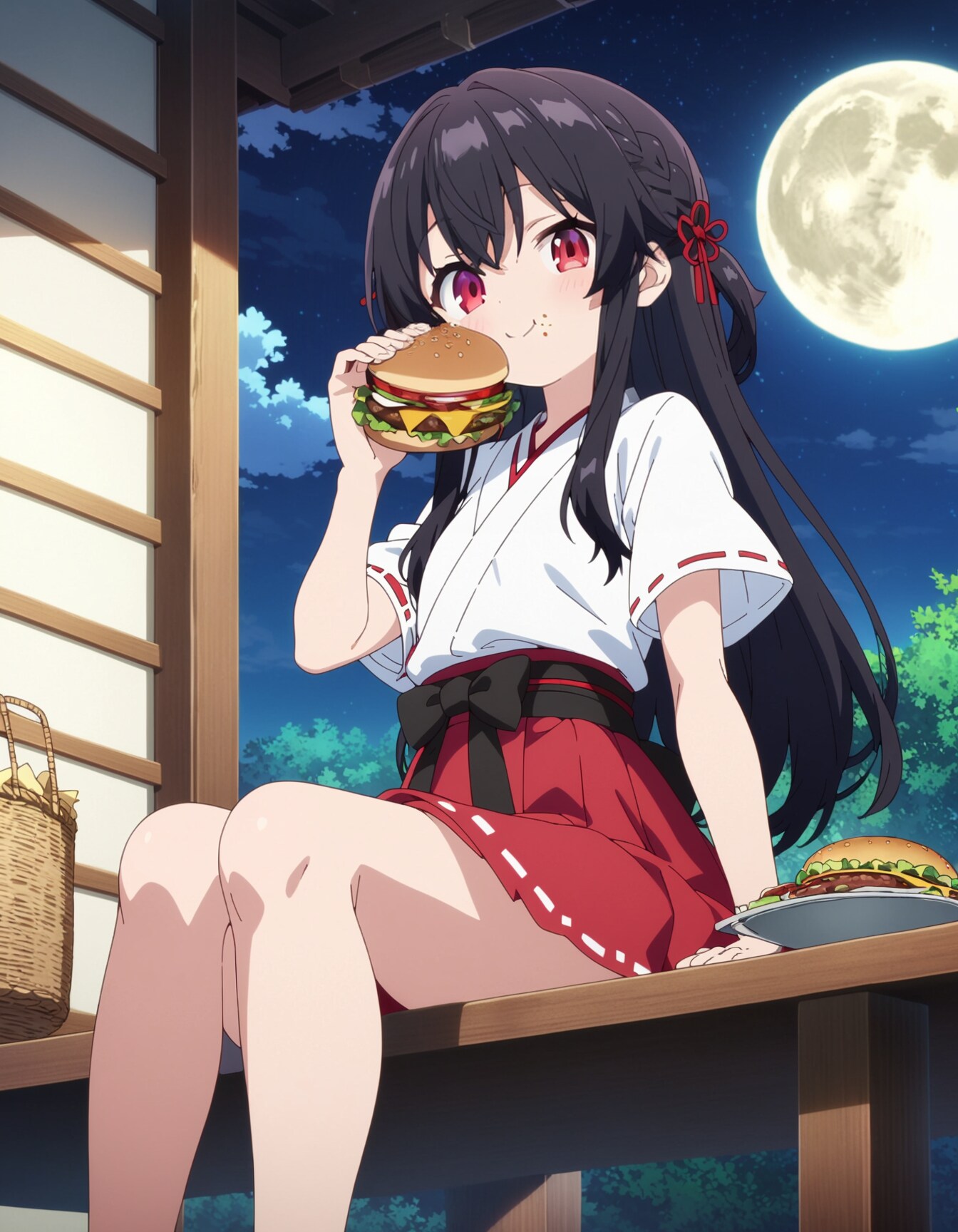 月夜に響くハンバーガー | の人気AIイラスト・グラビア