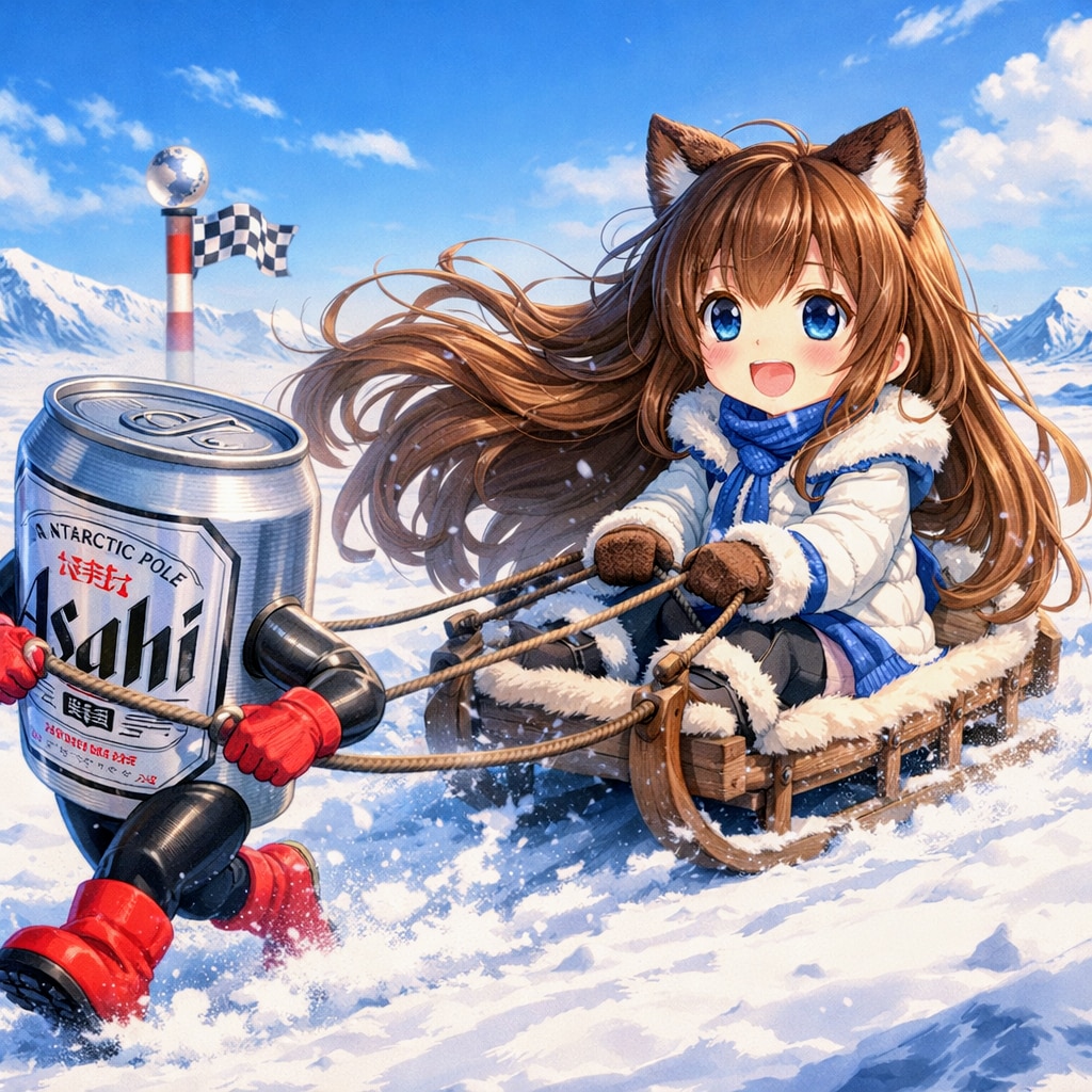 南極点に到達した小さな女の子