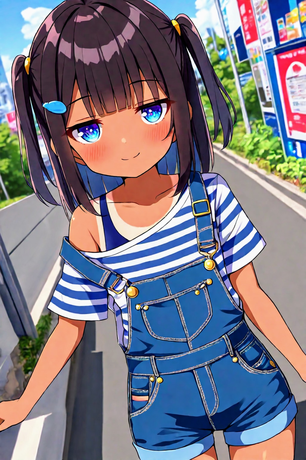 こなつちゃん✕ボーダー＆デニムオーバーオール