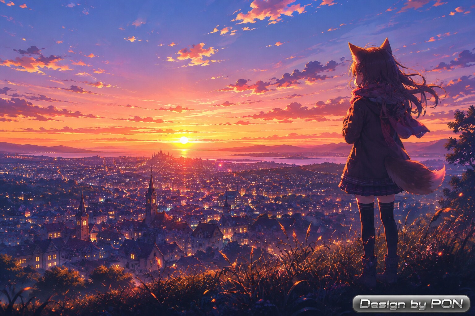 ケモミミ街の夕日