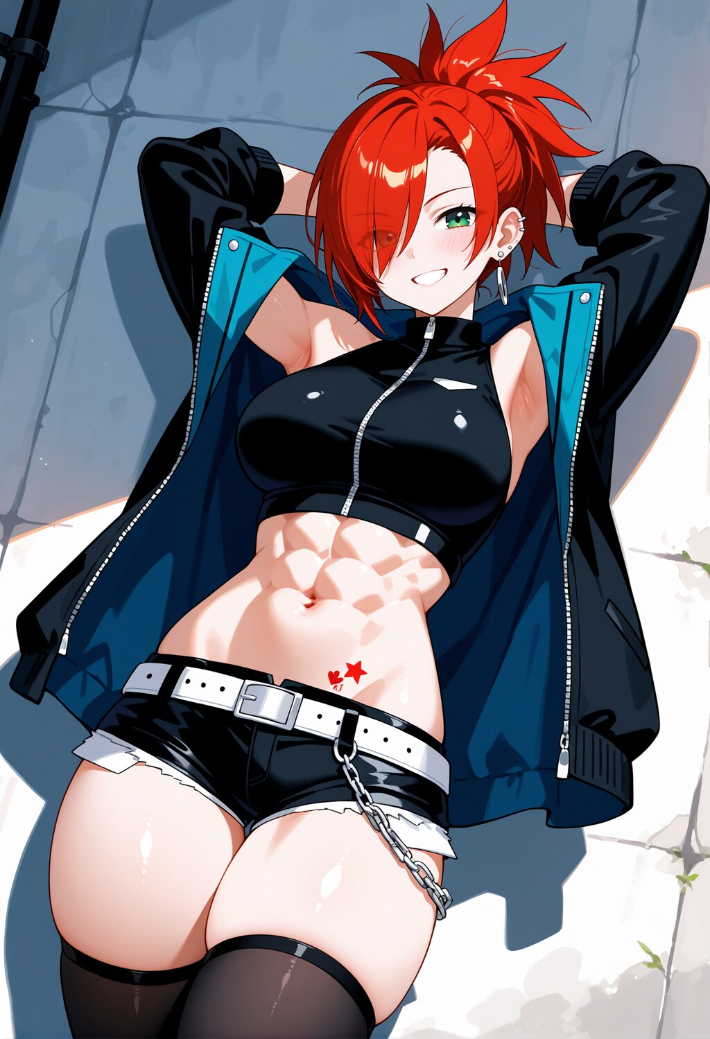 【今日の腹筋】赤毛メカクレ