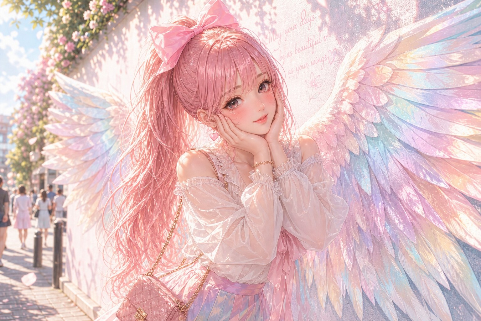 落果ちゃんは翼を手に入れた、ピンクの天使だよ...なんてねッ♡