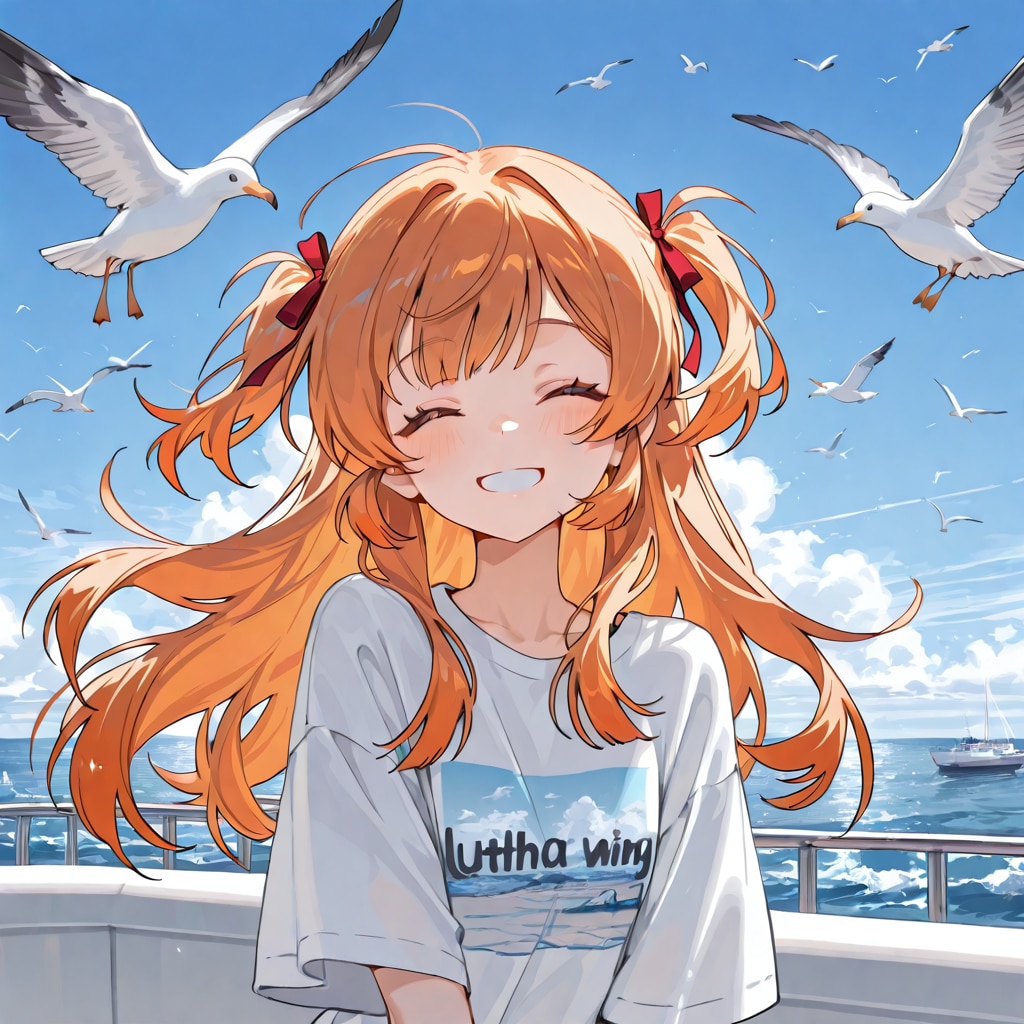 カモメが飛ぶ海
