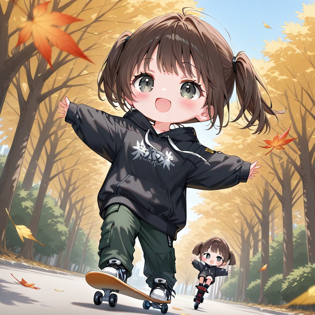 秋風とスケートボード