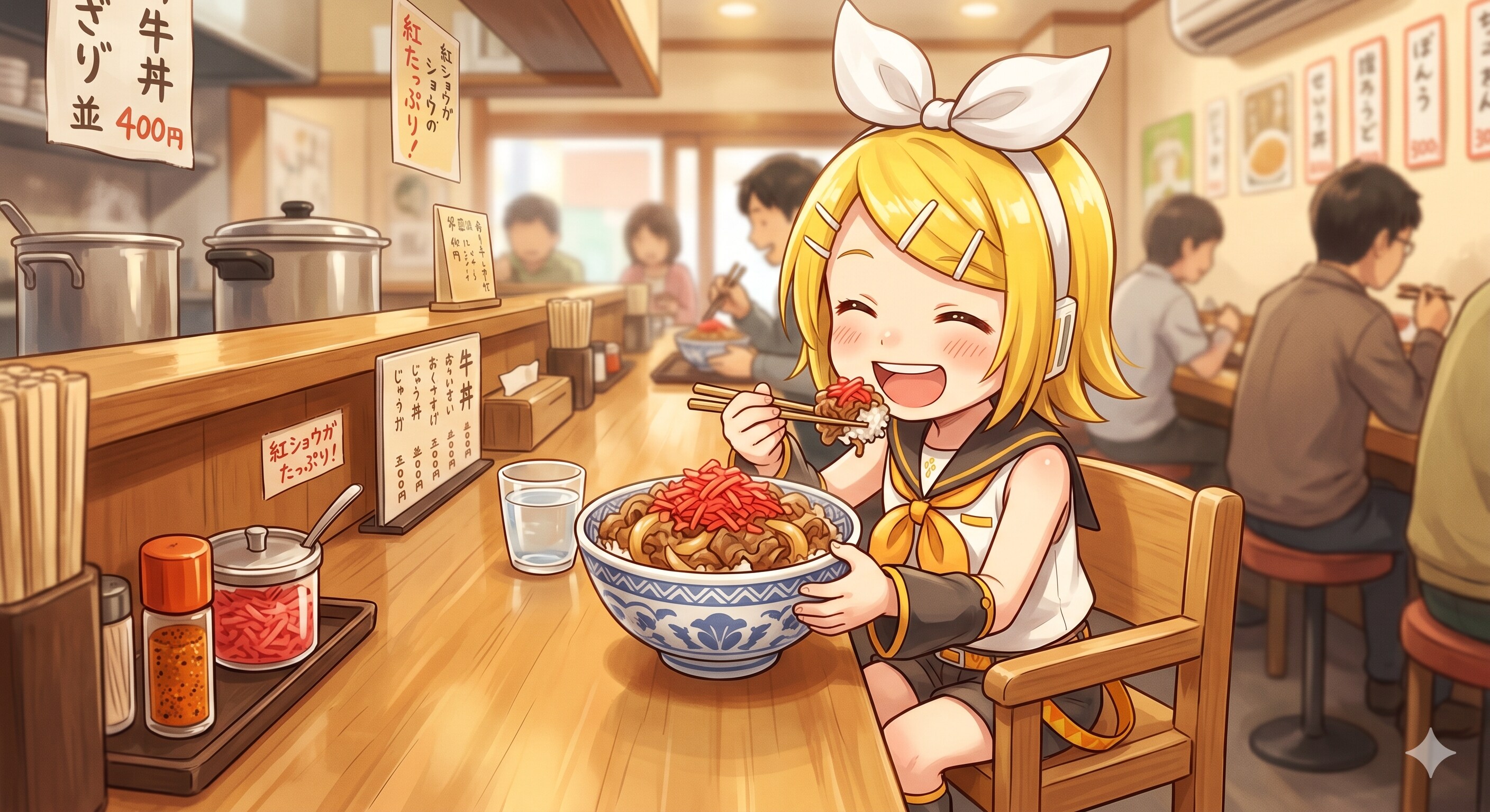 今日のお昼は牛丼です