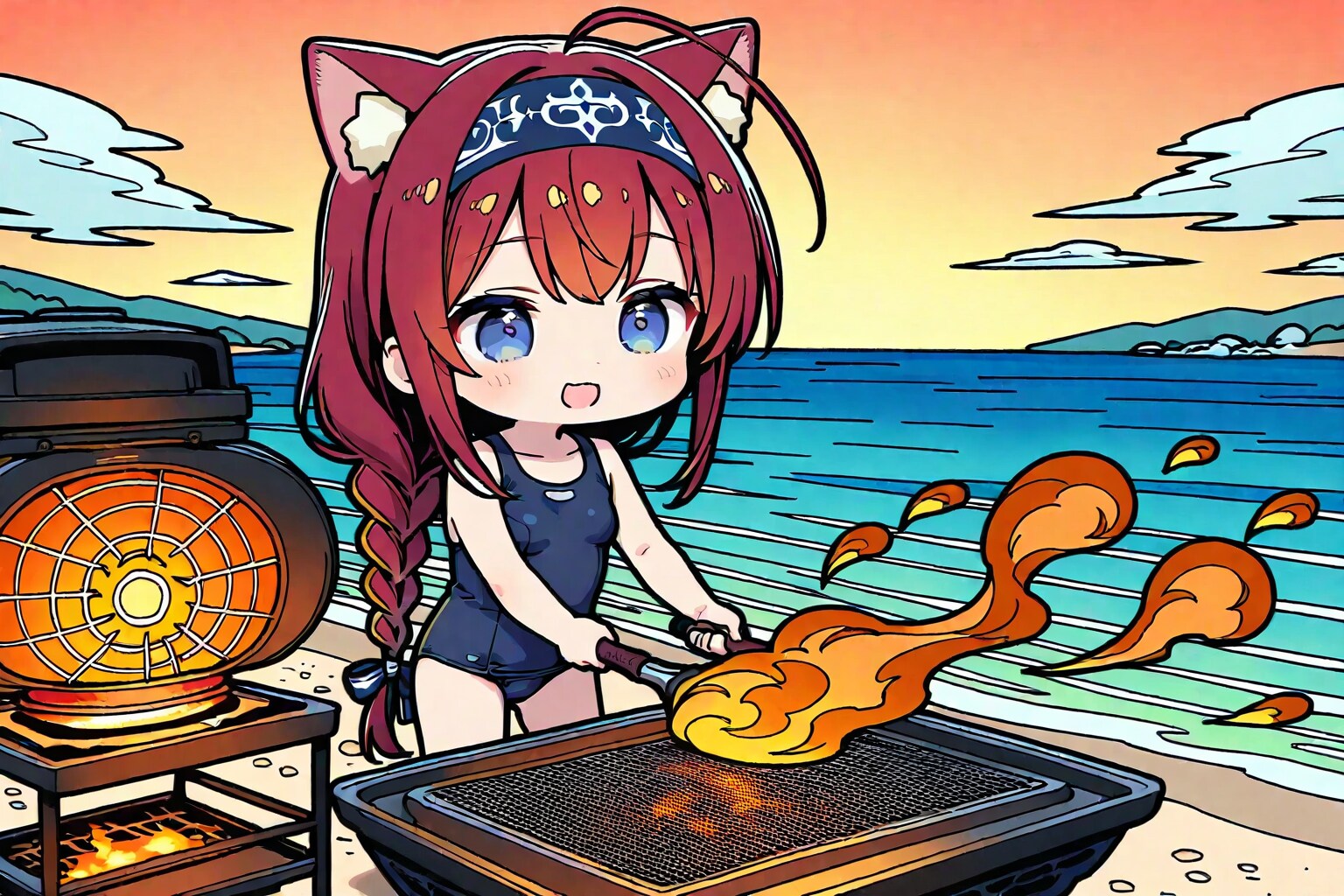 お化けーション海水浴・夕食はバーベキュー！
